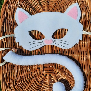 Halloween-i fehér cica jelmez  - gyerek - gyerek - Meska.hu