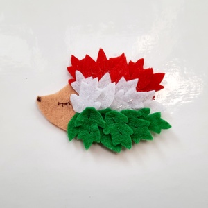Sünis kitűző, kokárda, Ékszer, Kitűző és Bross, Ruha & Cipőklipsz, Varrás, MESKA