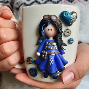 Kislányos bögre - steampunk kollekció - otthon & életmód - konyhafelszerelés, tálalás - tálalás - bögre & csésze - Meska.hu