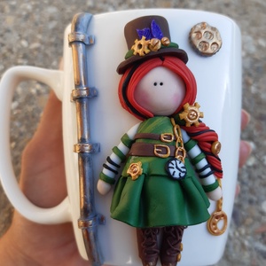 Kislányos bögre - steampunk kollekció, Otthon & Életmód, Konyhafelszerelés, tálalás, Tálalás, Bögre & Csésze, Gyurma, MESKA