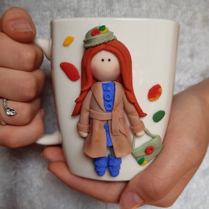 Kislányos bögre - ősz kollekció - otthon & életmód - konyhafelszerelés, tálalás - tálalás - bögre & csésze - Meska.hu