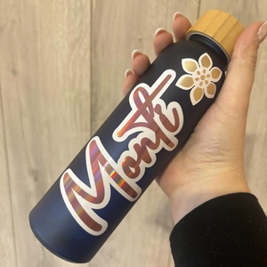 Színváltós üveg kulacs egyedi névvel - Meska.hu