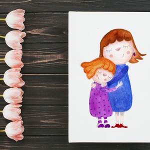 Anya-lánya képeslap - Meska.hu