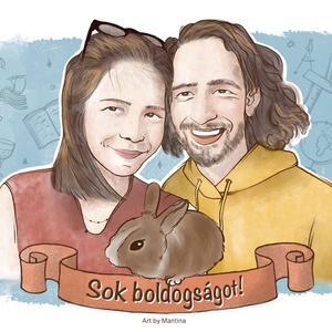 Szerelmes portré készítés AKCIÓ! - művészet - portré & karikatúra - karikatúra - Meska.hu