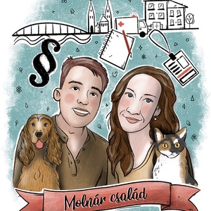 Szerelmes portré készítés AKCIÓ! - művészet - portré & karikatúra - karikatúra - Meska.hu