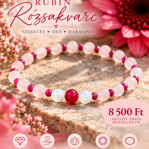 Rubin és rózsakvarc � kézzel készített, fémmentes ásványkarkötő - ékszer - karkötő - ásványkarkötő - Meska.hu