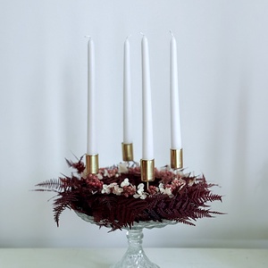 Bordó páfrány - Adventi koszorú - - Meska.hu