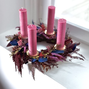 Bordó-Kék - Adventi koszorú - - Meska.hu