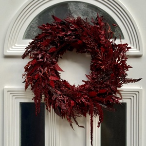 Burgundi koszorú - ajtódísz - otthon & életmód - dekoráció - ajtó- és ablak dekoráció - ajtódísz & kopogtató - Meska.hu