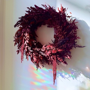 Burgundi koszorú - ajtódísz - otthon & életmód - dekoráció - ajtó- és ablak dekoráció - ajtódísz & kopogtató - Meska.hu