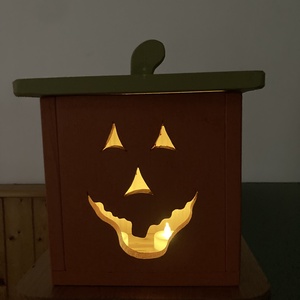 Tök lámpás fából - otthon & életmód - dekoráció - halloween - halloweeni tök és lámpás - Meska.hu