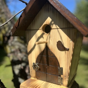 Cinke odú kis ajtóval /natúr/dió/ - otthon & életmód - ház & kert - madáretető & itató - Meska.hu