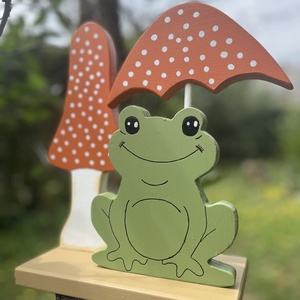 Őszi dekoráció békával és gombával - Meska.hu
