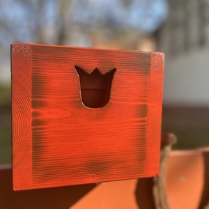 Virágtartó dobozka / tulipános, ppiros/ - Meska.hu