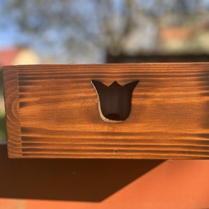 Virágláda kicsi /tulipános, teak/ - otthon & életmód - ház & kert - virágláda, balkonláda - Meska.hu