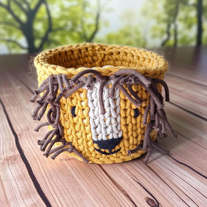 Oroszlános tárolókosár, Otthon & Életmód, Tárolás & Rendszerezés, Tárolókosár, Horgolás, MESKA