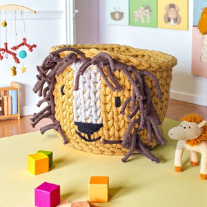 Oroszlános tárolókosár - otthon & életmód - tárolás & rendszerezés - tárolókosár - Meska.hu