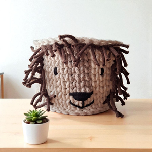 Oroszlános tárolókosár - otthon & életmód - tárolás & rendszerezés - tárolókosár - Meska.hu