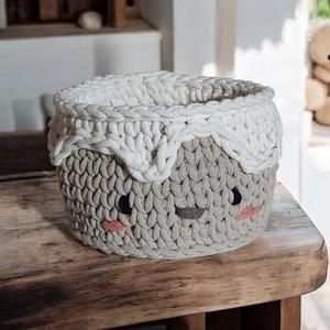 Horgolt Mézi tárolókosár, Otthon & Életmód, Tárolás & Rendszerezés, Tárolókosár, Horgolás, MESKA