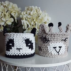 Panda kosár - otthon & életmód - tárolás & rendszerezés - tárolókosár - Meska.hu