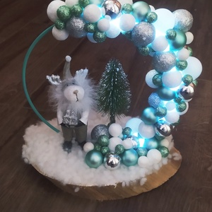 Rénszarvasos LED-es karika dísz - karácsony - adventi díszek - adventi asztaldísz - Meska.hu