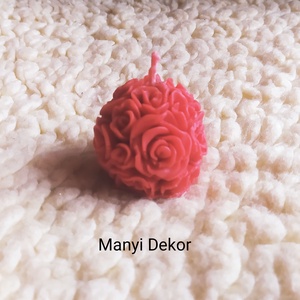 Illatos, rózsa gömb gyertya, Valentin napra - otthon & életmód - gyertya, illat, aroma - gyertya - Meska.hu