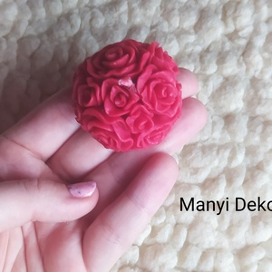 Illatos, rózsa gömb gyertya, Valentin napra - otthon & életmód - gyertya, illat, aroma - gyertya - Meska.hu