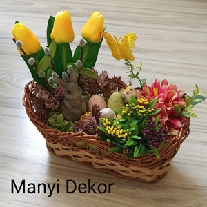 Húsvéti kosár, asztaldísz - otthon & életmód - dekoráció - asztal és polc dekoráció - asztaldísz - Meska.hu
