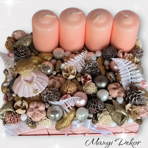 Angyalkás adventi box - karácsony - adventi díszek - adventi gyertyadíszek és koszorúdíszek - Meska.hu