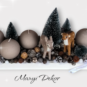 Téli erdő adventi tál - karácsony - adventi díszek - adventi asztaldísz - Meska.hu