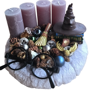 Harry Potter Adventi Koszorú  - karácsony - adventi díszek - adventi asztaldísz - Meska.hu