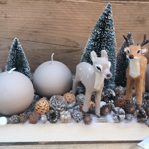 Téli erdő adventi tál - karácsony - adventi díszek - adventi asztaldísz - Meska.hu