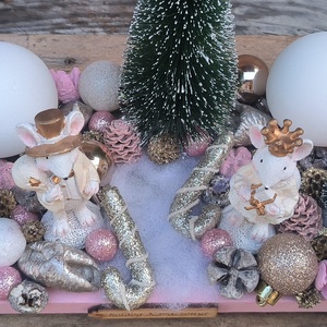 Egérpár adventi tál, Karácsony, Adventi díszek, Adventi gyertyadíszek és koszorúdíszek, , MESKA