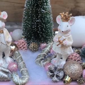 Egérpár adventi tál - karácsony - adventi díszek - adventi gyertyadíszek és koszorúdíszek - Meska.hu