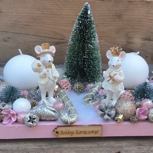 Egérpár adventi tál, Karácsony, Adventi díszek, Adventi gyertyadíszek és koszorúdíszek, , MESKA