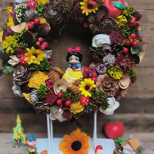 Hófehérke őszi kopogtató (28 cm), Otthon & Életmód, Dekoráció, Ajtó- és ablak dekoráció, Ajtódísz & Kopogtató, , MESKA