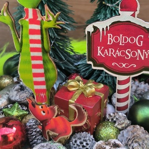 Grincs LED-es adventi koszorú, zöld alap - karácsony - adventi díszek - adventi gyertyadíszek és koszorúdíszek - Meska.hu