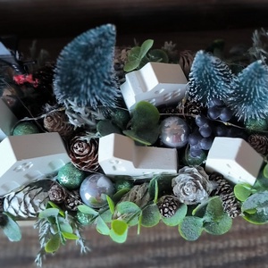 Téli falu  adventi dekoráció - karácsony - adventi díszek - adventi asztaldísz - Meska.hu