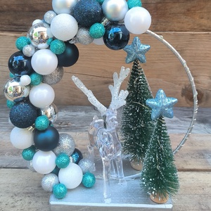 Szarvasos karikás dísz, Karácsony, Adventi díszek, Adventi asztaldísz, , MESKA