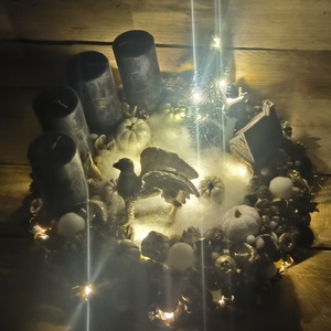 Harry Potter Adventi Koszorú  - karácsony - adventi díszek - adventi asztaldísz - Meska.hu