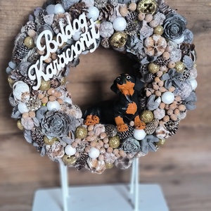 Tacskós téli kopogtató  - otthon & életmód - dekoráció - ajtó- és ablak dekoráció - ajtódísz & kopogtató - Meska.hu