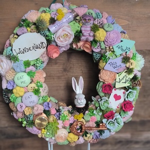 Alice csodaországban 30 cm-es tavaszi kopogtató - Meska.hu