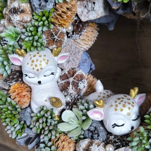 Alvó őzikék kopogtató  - otthon & életmód - dekoráció - ajtó- és ablak dekoráció - ajtódísz & kopogtató - Meska.hu