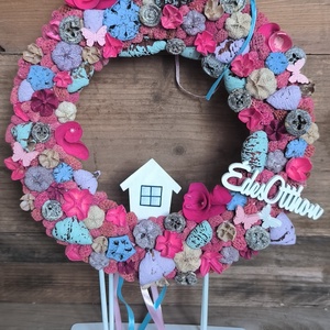 Édes otthon tavaszi kopogtató, Otthon & Életmód, Dekoráció, Ajtó- és ablak dekoráció, Ajtódísz & Kopogtató, , MESKA