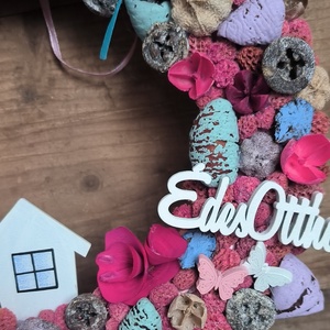 Édes otthon tavaszi kopogtató - otthon & életmód - dekoráció - ajtó- és ablak dekoráció - ajtódísz & kopogtató - Meska.hu