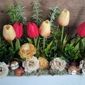 Alvó őzikék tavaszi ládika - otthon & életmód - virágdekoráció - virágdíszek - asztali virágdísz - Meska.hu