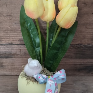 Madárkás tavaszi dísz � sárga, Otthon & Életmód, Virágdekoráció, Virágdíszek, Virágdísz kaspóban, , MESKA