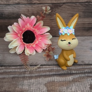 Virágfejdíszes nyuszi, álló, Játék & Sport, Plüssállat & Játékfigura, Nyuszi, , MESKA