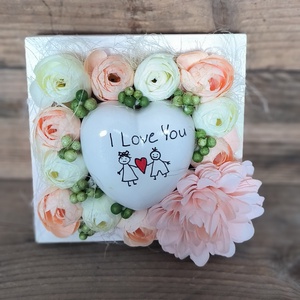 I love you � szív virágos keretben, Esküvő, Emlék & Ajándék, Köszönőajándék, , MESKA