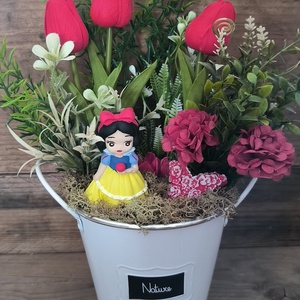 Hófehérke tavaszi vödör - otthon & életmód - virágdekoráció - virágdíszek - asztali virágdísz - Meska.hu